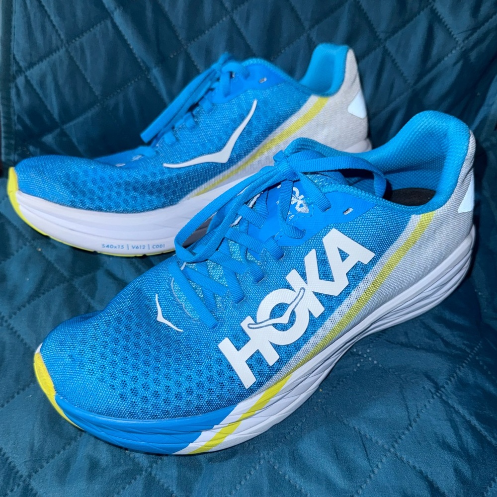 Hoka One One Blue and White Athletic Sneakers